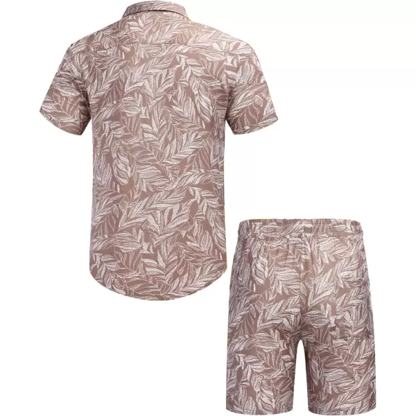 COOFANDY Men's Hawaiian Matching Set Summer Beach 2 Piece Outfits Flower Shirts and Shorts