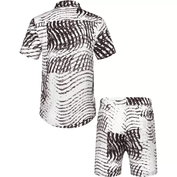 COOFANDY Men's Hawaiian Matching Set Summer Beach 2 Piece Outfits Flower Shirts and Shorts