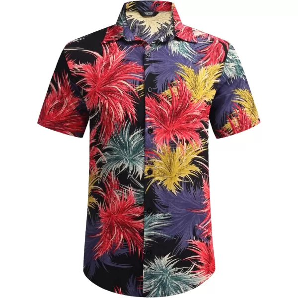 COOFANDY Men's Hawaiian Matching Set Summer Beach 2 Piece Outfits Flower Shirts and Shorts