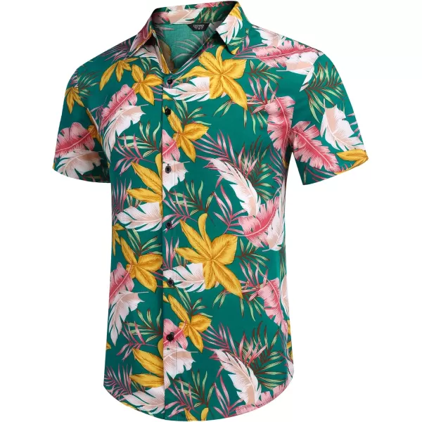 COOFANDY Men's Hawaiian Matching Set Summer Beach 2 Piece Outfits Flower Shirts and Shorts