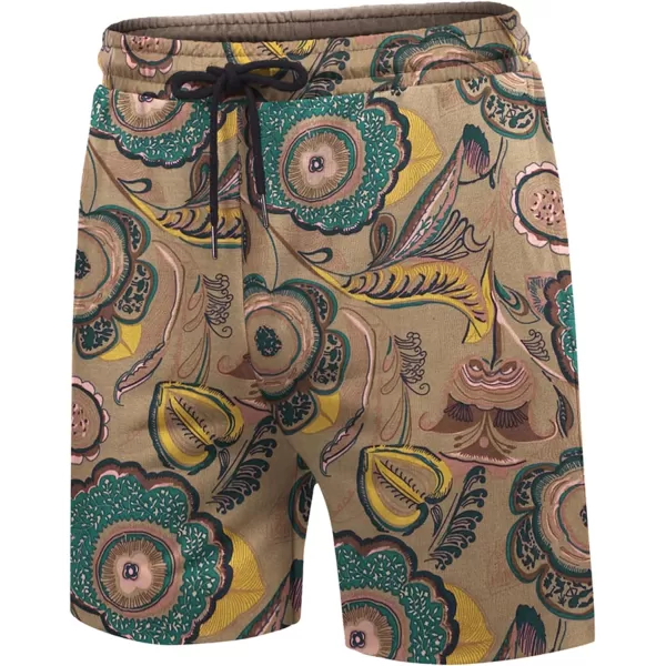 COOFANDY Men's Hawaiian Matching Set Summer Beach 2 Piece Outfits Flower Shirts and Shorts