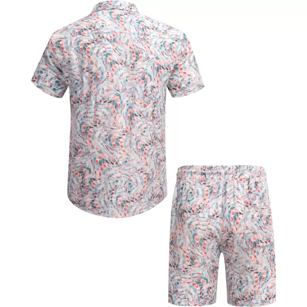 COOFANDY Men's Hawaiian Matching Set Summer Beach 2 Piece Outfits Flower Shirts and Shorts