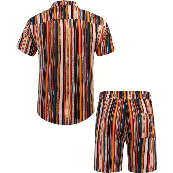 COOFANDY Men's Hawaiian Matching Set Summer Beach 2 Piece Outfits Flower Shirts and Shorts