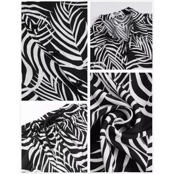 COOFANDY Men's Hawaiian Matching Set Summer Beach 2 Piece Outfits Flower Shirts and Shorts