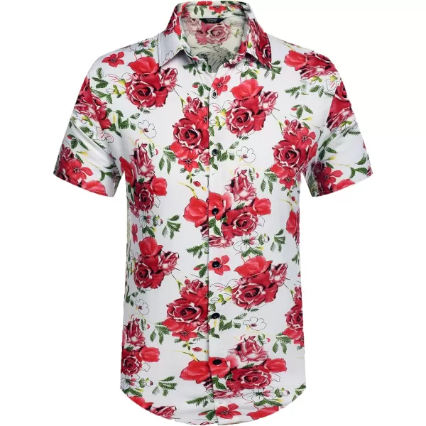 COOFANDY Men's Hawaiian Matching Set Summer Beach 2 Piece Outfits Flower Shirts and Shorts