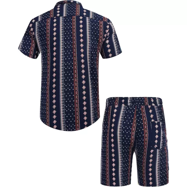 COOFANDY Men's Hawaiian Matching Set Summer Beach 2 Piece Outfits Flower Shirts and Shorts