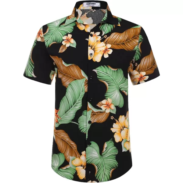 COOFANDY Men's Hawaiian Matching Set Summer Beach 2 Piece Outfits Flower Shirts and Shorts