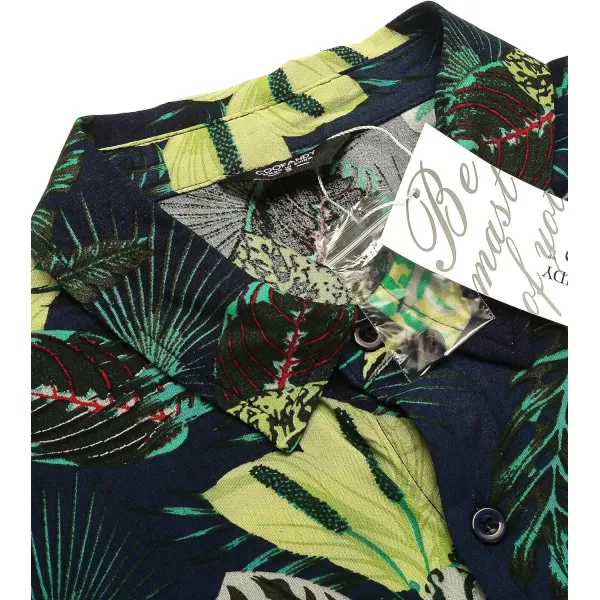 COOFANDY Men's Hawaiian Matching Set Summer Beach 2 Piece Outfits Flower Shirts and Shorts