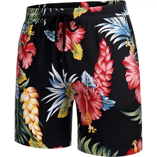 COOFANDY Men's Hawaiian Matching Set Summer Beach 2 Piece Outfits Flower Shirts and Shorts