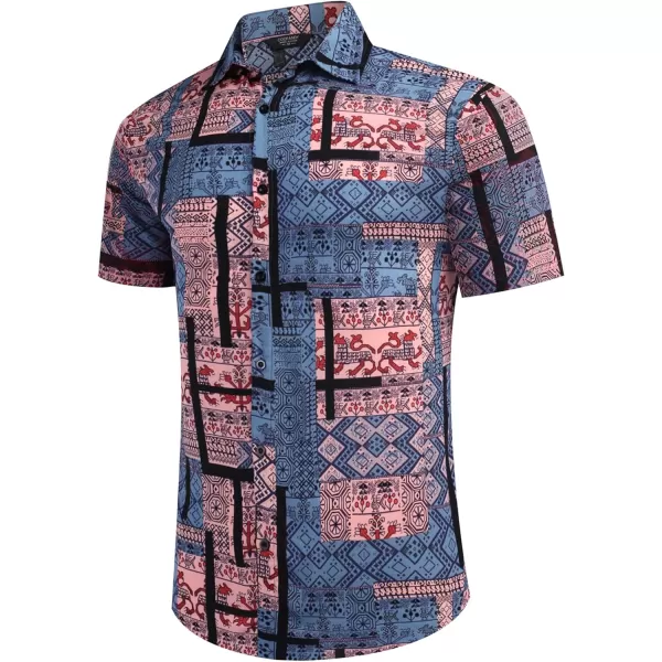 COOFANDY Men's Hawaiian Matching Set Summer Beach 2 Piece Outfits Flower Shirts and Shorts