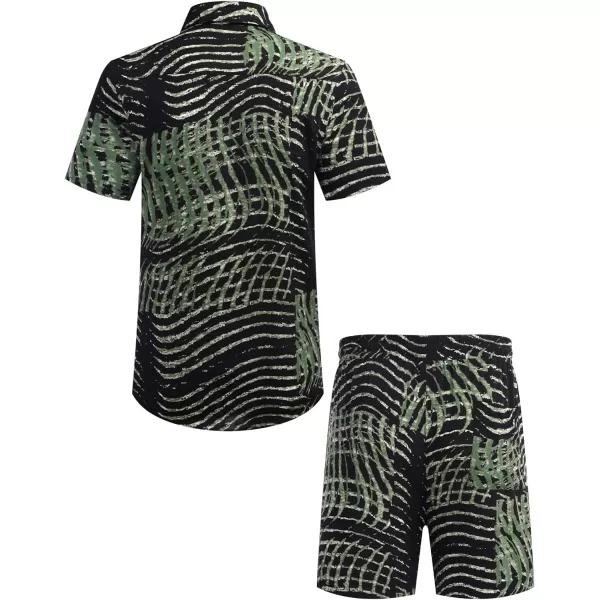 COOFANDY Men's Hawaiian Matching Set Summer Beach 2 Piece Outfits Flower Shirts and Shorts