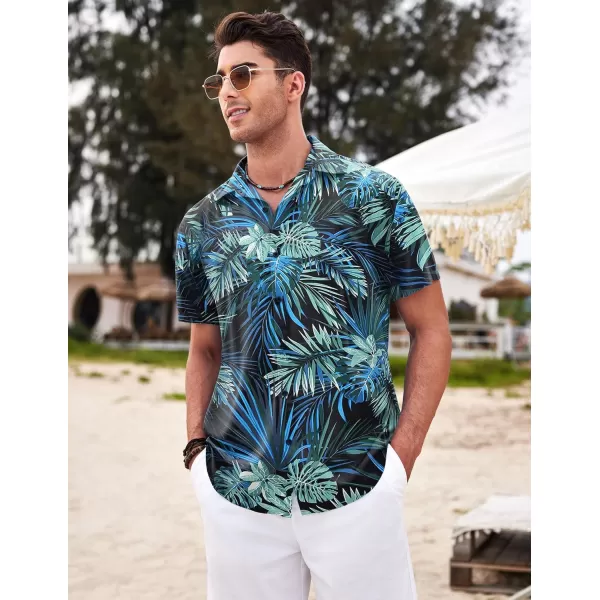COOFANDY Men's Hawaiian Shirt Casual Short Sleeve Button Down Shirt Summer Beach Shirt