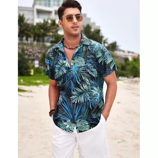 COOFANDY Men's Hawaiian Shirt Casual Short Sleeve Button Down Shirt Summer Beach Shirt