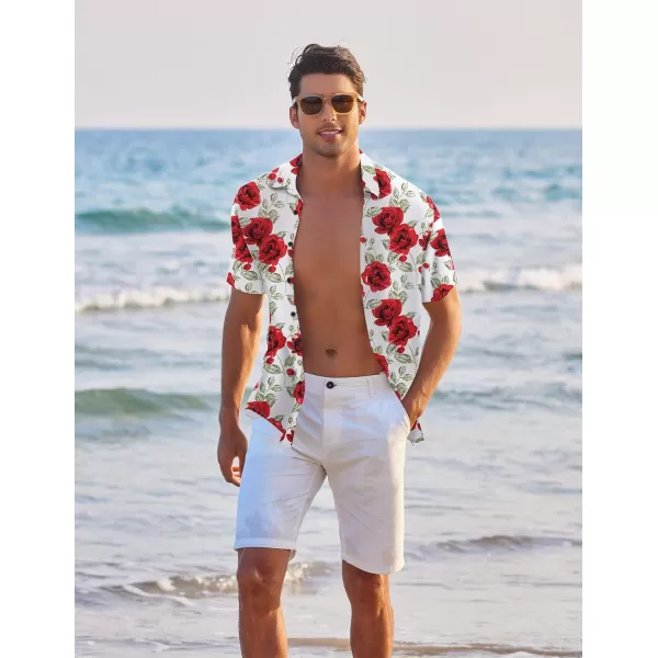 COOFANDY Men's Hawaiian Shirt Casual Short Sleeve Button Down Shirt Summer Beach Shirt