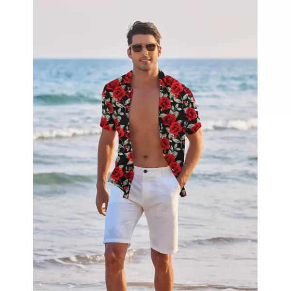 COOFANDY Men's Hawaiian Shirt Casual Short Sleeve Button Down Shirt Summer Beach Shirt