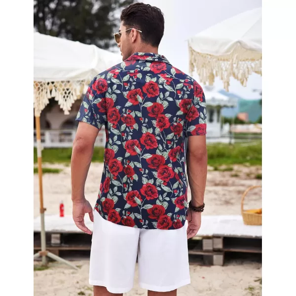COOFANDY Men's Hawaiian Shirt Casual Short Sleeve Button Down Shirt Summer Beach Shirt