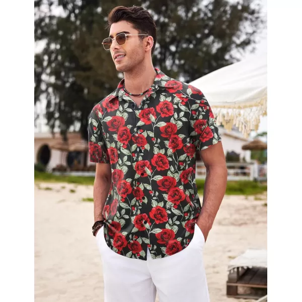 COOFANDY Men's Hawaiian Shirt Casual Short Sleeve Button Down Shirt Summer Beach Shirt