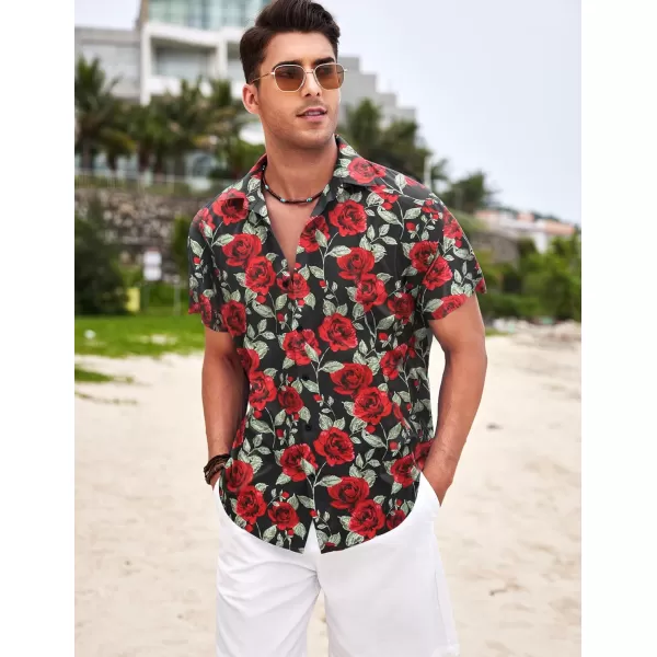 COOFANDY Men's Hawaiian Shirt Casual Short Sleeve Button Down Shirt Summer Beach Shirt