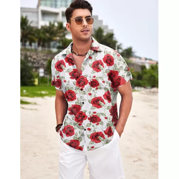 COOFANDY Men's Hawaiian Shirt Casual Short Sleeve Button Down Shirt Summer Beach Shirt