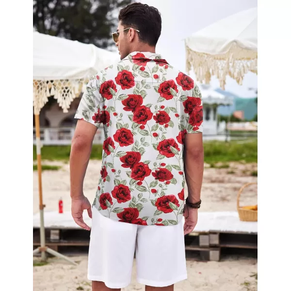 COOFANDY Men's Hawaiian Shirt Casual Short Sleeve Button Down Shirt Summer Beach Shirt