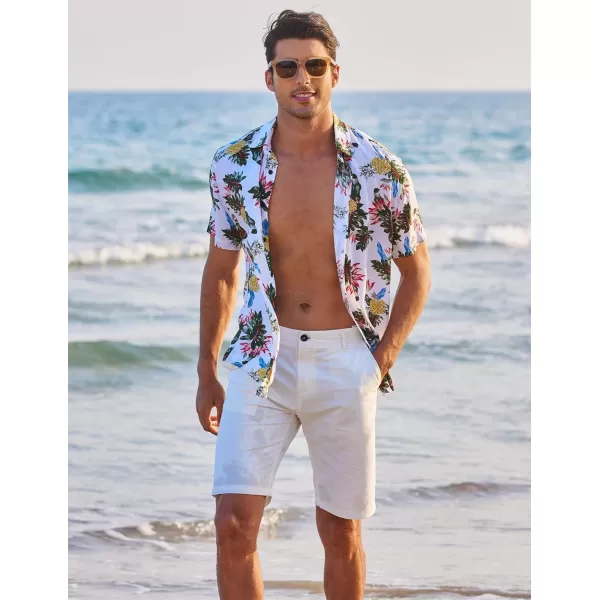 COOFANDY Men's Hawaiian Shirt Casual Short Sleeve Button Down Shirt Summer Beach Shirt