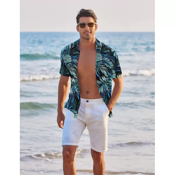 COOFANDY Men's Hawaiian Shirt Casual Short Sleeve Button Down Shirt Summer Beach Shirt