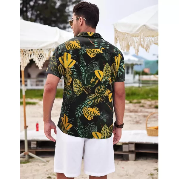COOFANDY Men's Hawaiian Shirt Casual Short Sleeve Button Down Shirt Summer Beach Shirt