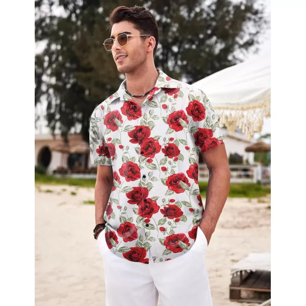 COOFANDY Men's Hawaiian Shirt Casual Short Sleeve Button Down Shirt Summer Beach Shirt