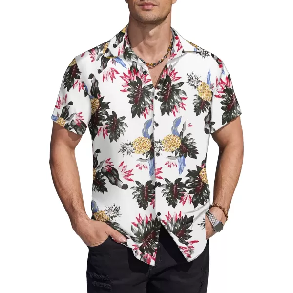 COOFANDY Men's Hawaiian Shirt Casual Short Sleeve Button Down Shirt Summer Beach Shirt