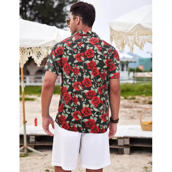 COOFANDY Men's Hawaiian Shirt Casual Short Sleeve Button Down Shirt Summer Beach Shirt