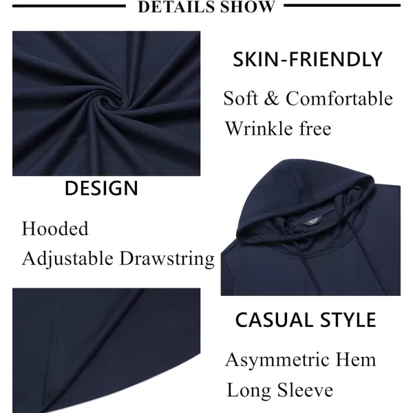 COOFANDY Men's Hooded Poncho Cape Cloak Casual Asymmetric Hem Hoodie Sweatshirts