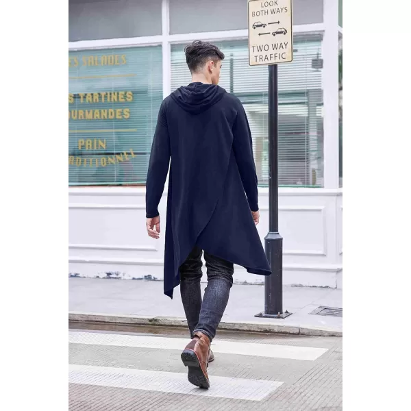 COOFANDY Men's Hooded Poncho Cape Cloak Casual Asymmetric Hem Hoodie Sweatshirts