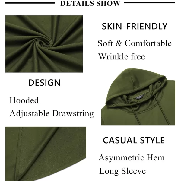 COOFANDY Men's Hooded Poncho Cape Cloak Casual Asymmetric Hem Hoodie Sweatshirts