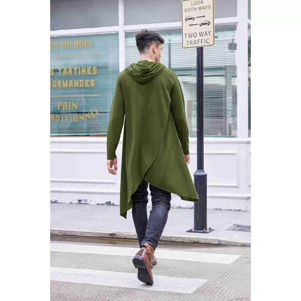 COOFANDY Men's Hooded Poncho Cape Cloak Casual Asymmetric Hem Hoodie Sweatshirts