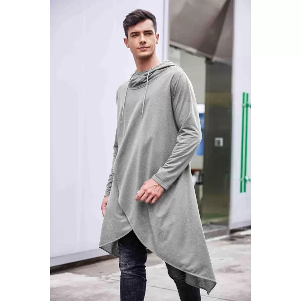 COOFANDY Men's Hooded Poncho Cape Cloak Casual Asymmetric Hem Hoodie Sweatshirts