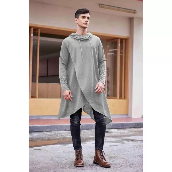 COOFANDY Men's Hooded Poncho Cape Cloak Casual Asymmetric Hem Hoodie Sweatshirts