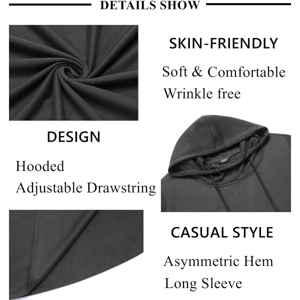 COOFANDY Men's Hooded Poncho Cape Cloak Casual Asymmetric Hem Hoodie Sweatshirts