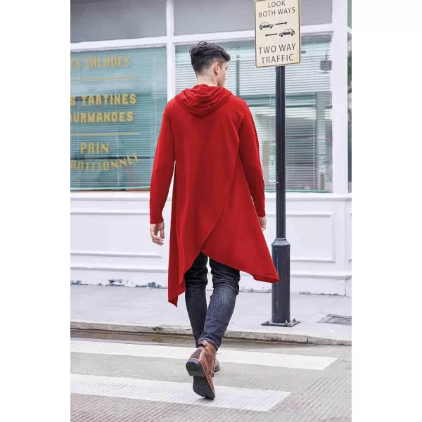 COOFANDY Men's Hooded Poncho Cape Cloak Casual Asymmetric Hem Hoodie Sweatshirts