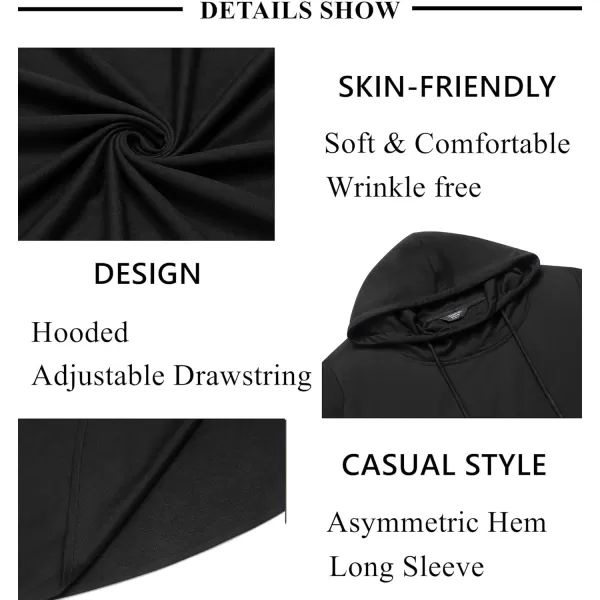 COOFANDY Men's Hooded Poncho Cape Cloak Casual Asymmetric Hem Hoodie Sweatshirts