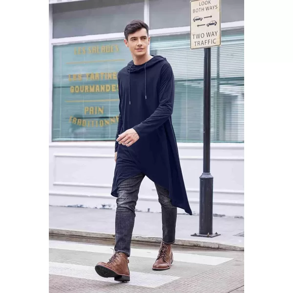 COOFANDY Men's Hooded Poncho Cape Cloak Casual Asymmetric Hem Hoodie Sweatshirts