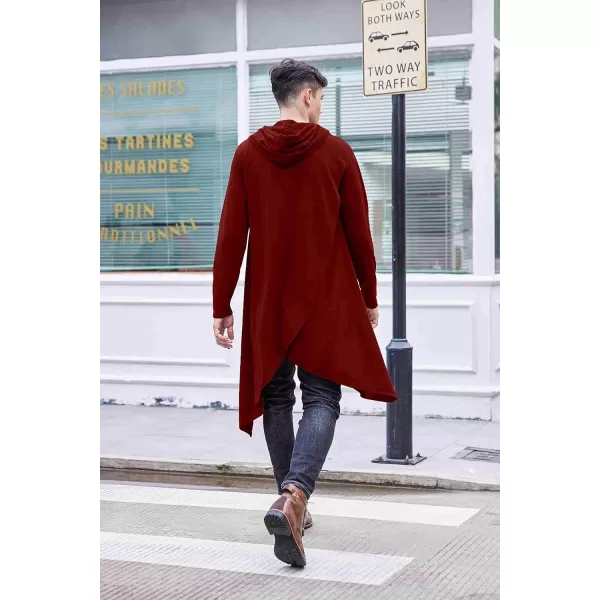 COOFANDY Men's Hooded Poncho Cape Cloak Casual Asymmetric Hem Hoodie Sweatshirts