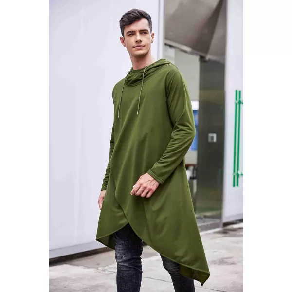 COOFANDY Men's Hooded Poncho Cape Cloak Casual Asymmetric Hem Hoodie Sweatshirts