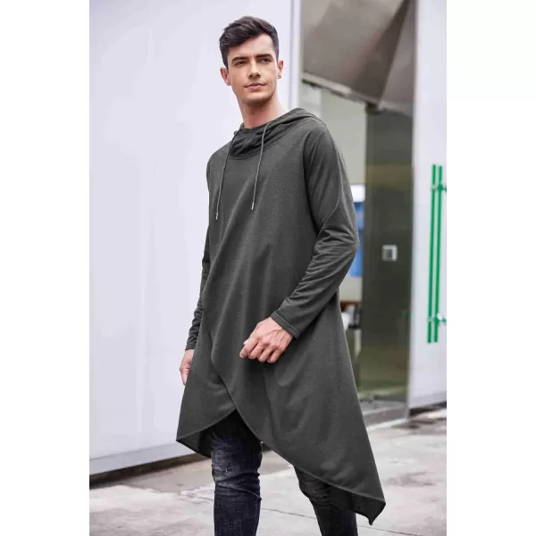 COOFANDY Men's Hooded Poncho Cape Cloak Casual Asymmetric Hem Hoodie Sweatshirts