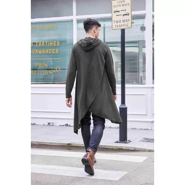 COOFANDY Men's Hooded Poncho Cape Cloak Casual Asymmetric Hem Hoodie Sweatshirts