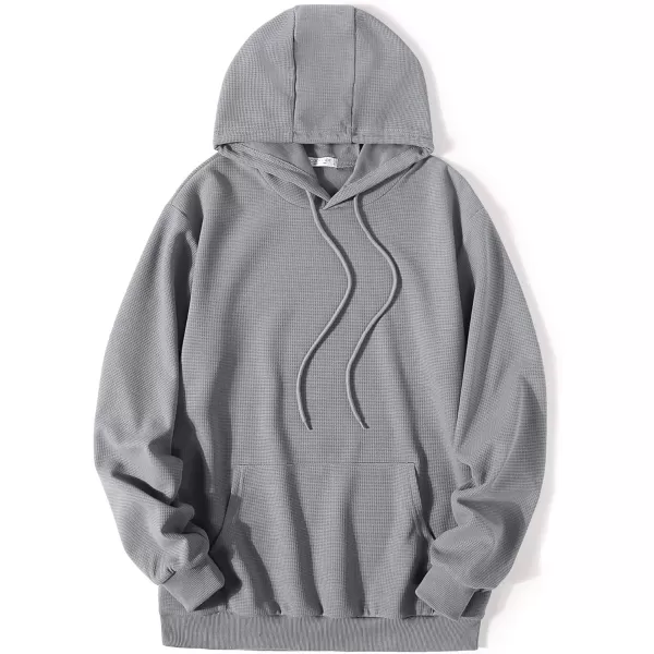 COOFANDY Men's Hooded Sweatshirts Long Sleeve Casual Pullover Hoodie Waffle Knit Sweatshirt with Pocket