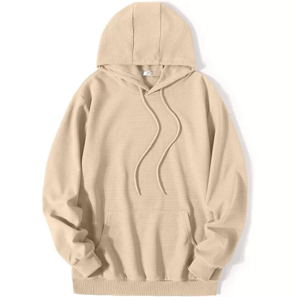COOFANDY Men's Hooded Sweatshirts Long Sleeve Casual Pullover Hoodie Waffle Knit Sweatshirt with Pocket