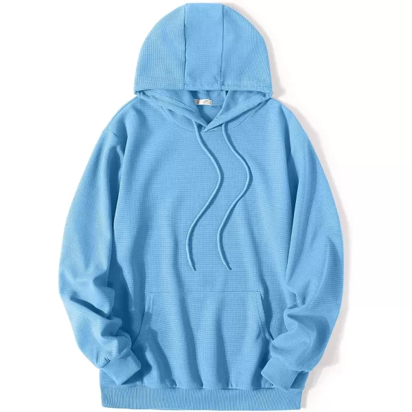 COOFANDY Men's Hooded Sweatshirts Long Sleeve Casual Pullover Hoodie Waffle Knit Sweatshirt with Pocket