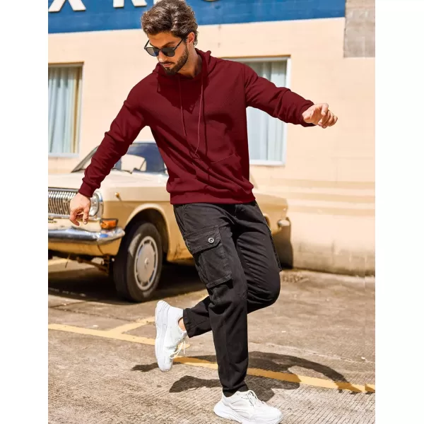 COOFANDY Men's Hooded Sweatshirts Long Sleeve Casual Pullover Hoodie Waffle Knit Sweatshirt with Pocket