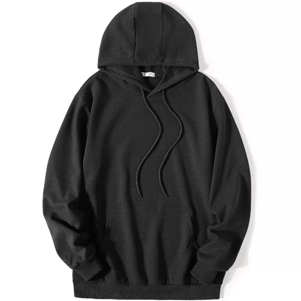 COOFANDY Men's Hooded Sweatshirts Long Sleeve Casual Pullover Hoodie Waffle Knit Sweatshirt with Pocket