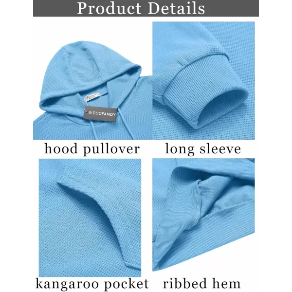 COOFANDY Men's Hooded Sweatshirts Long Sleeve Casual Pullover Hoodie Waffle Knit Sweatshirt with Pocket
